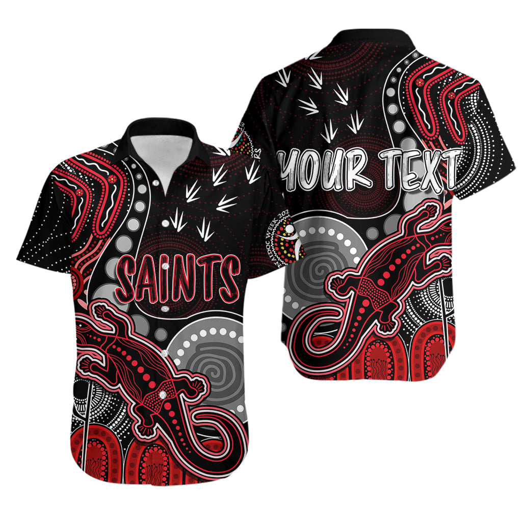 personalised-naidoc-week-2023-afl-saints-hawaiian-shirt-aboriginal-dot-art-lizard-mix-boomerang