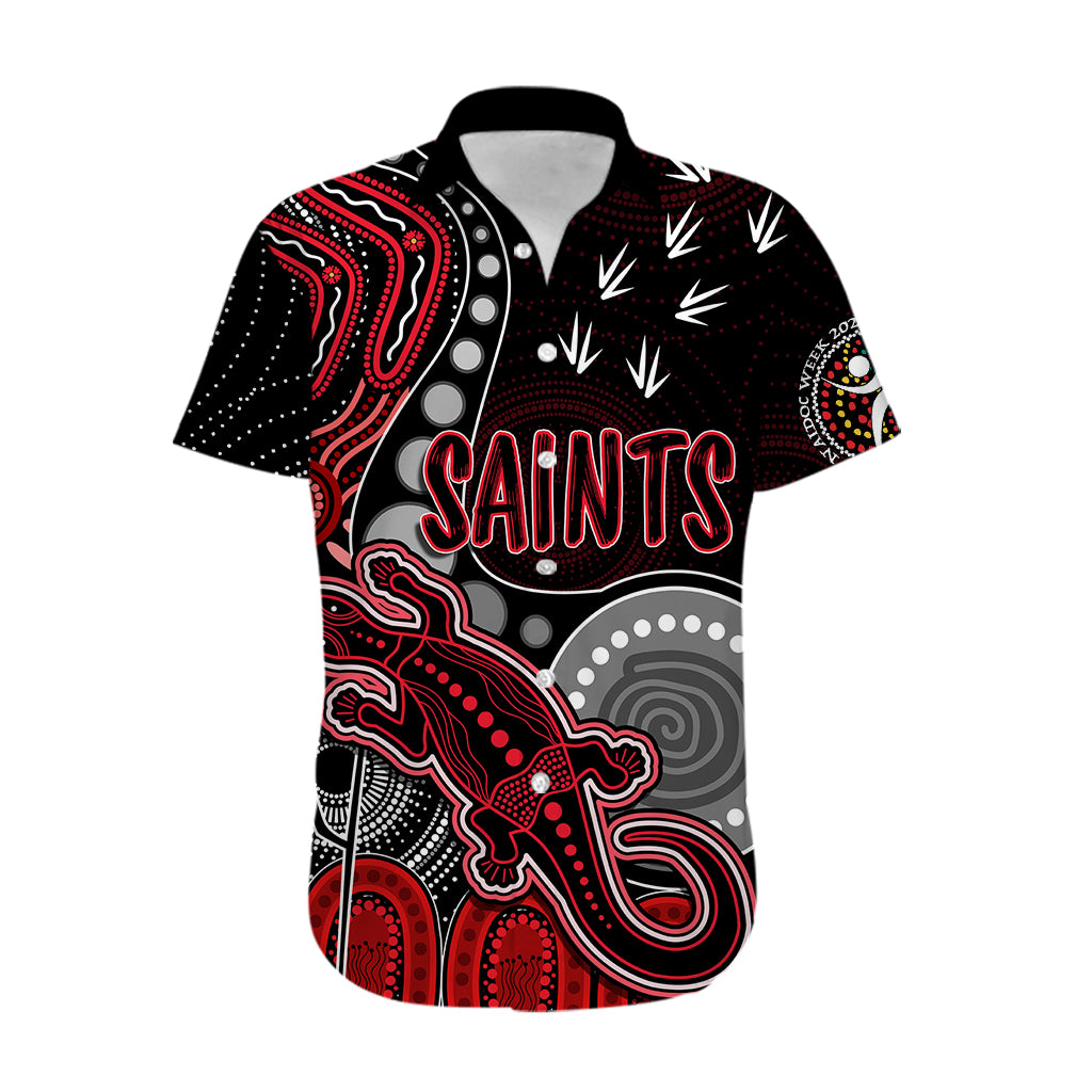 personalised-naidoc-week-2023-afl-saints-hawaiian-shirt-aboriginal-dot-art-lizard-mix-boomerang