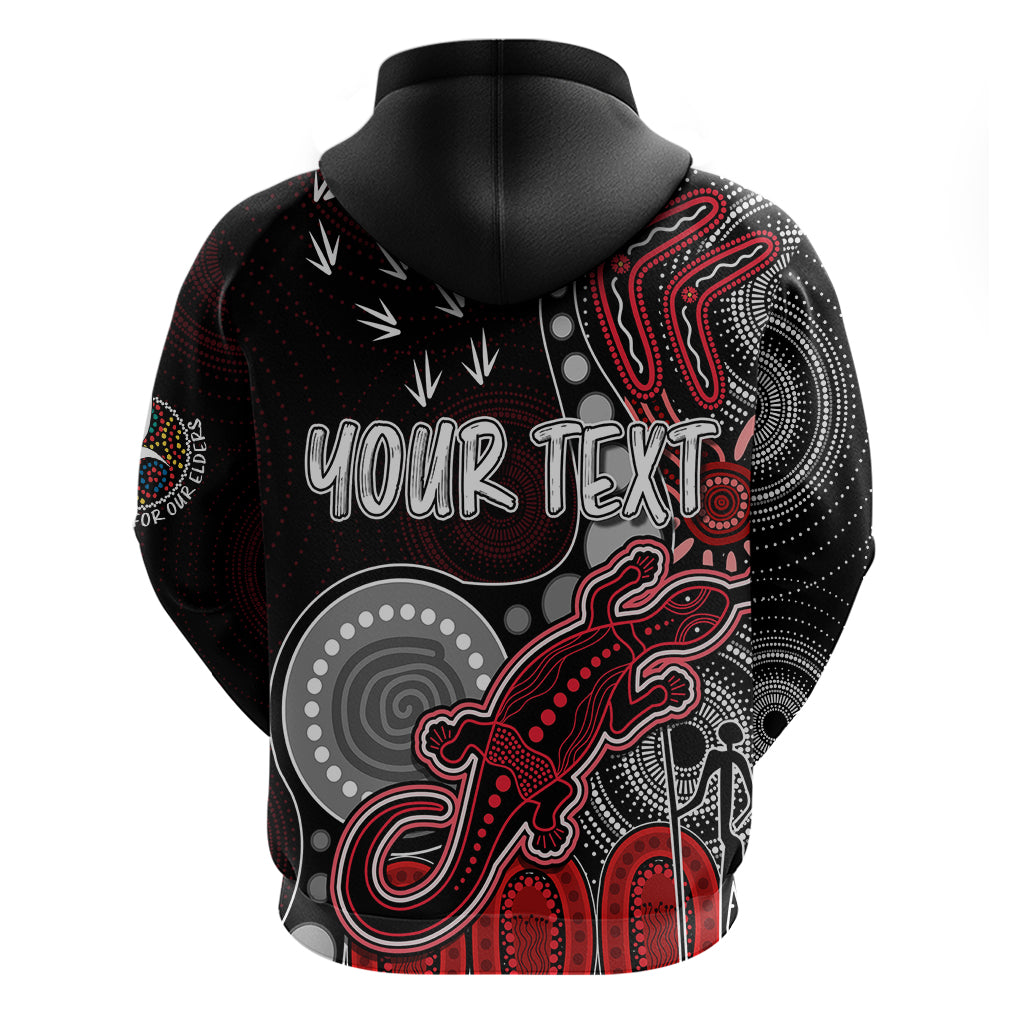 personalised-naidoc-week-2023-afl-saints-hoodie-aboriginal-dot-art-lizard-mix-boomerang