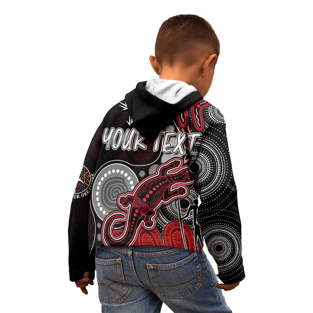 personalised-naidoc-week-2023-afl-saints-kid-hoodie-aboriginal-dot-art-lizard-mix-boomerang