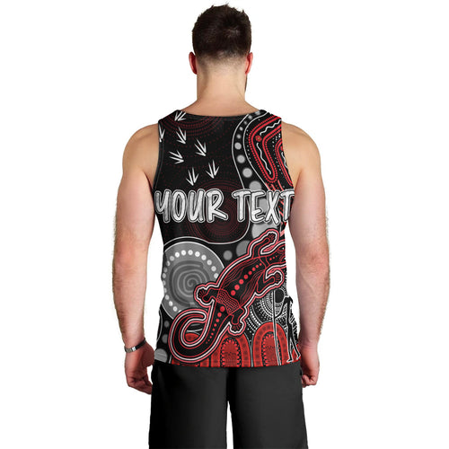 personalised-naidoc-week-2023-afl-saints-men-tank-top-aboriginal-dot-art-lizard-mix-boomerang