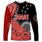 personalised-naidoc-week-2023-afl-swans-long-sleeve-shirt-aboriginal-dot-art-lizard-mix-boomerang
