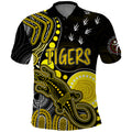 personalised-naidoc-week-2023-afl-tigers-polo-shirt-aboriginal-dot-art-lizard-mix-boomerang