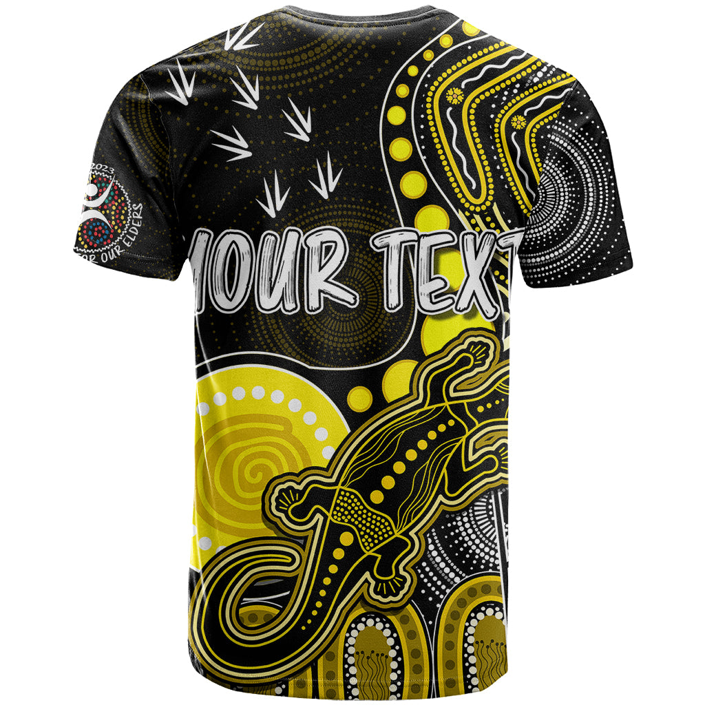 personalised-naidoc-week-2023-afl-tigers-t-shirt-aboriginal-dot-art-lizard-mix-boomerang