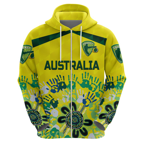 custom-personalised-australia-cricket-hoodie-aboriginal-style-unique-yellow