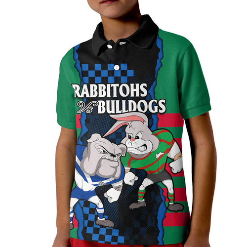 custom-text-and-number-nrl-combine-rabbitohs-and-bulldogs-kid-polo-shirt