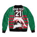 custom-text-and-number-nrl-combine-rabbitohs-and-dolphins-sleeve-zip-bomber-jacket