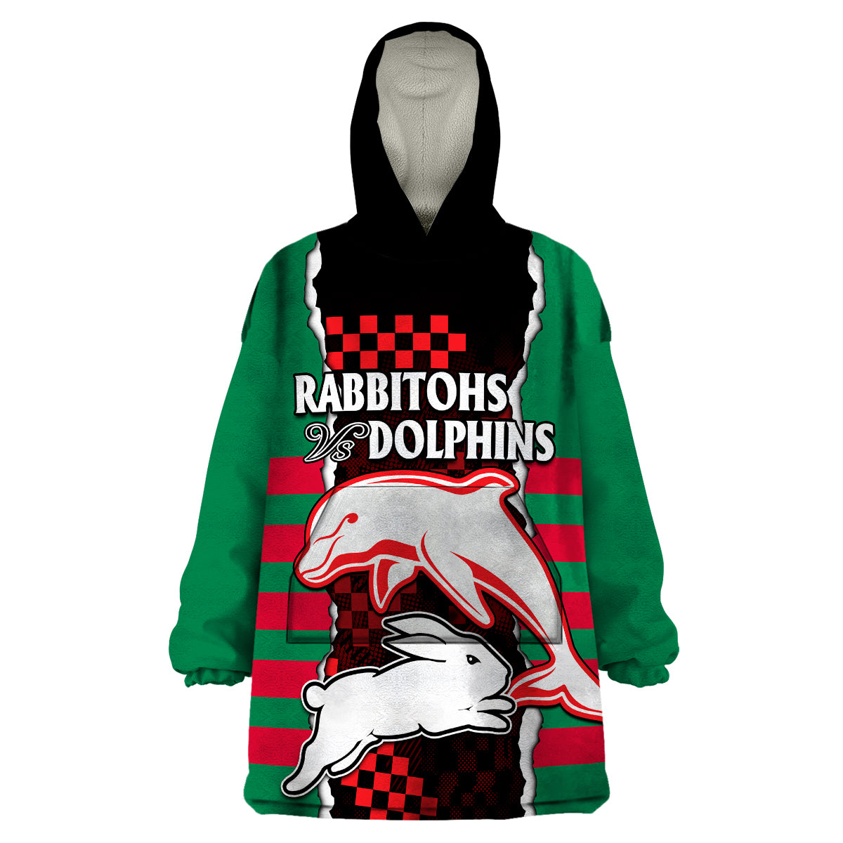 custom-text-and-number-nrl-combine-rabbitohs-and-dolphins-wearable-blanket-hoodie