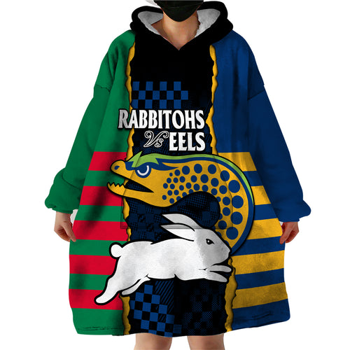 custom-text-and-number-nrl-combine-rabbitohs-and-eels-wearable-blanket-hoodie
