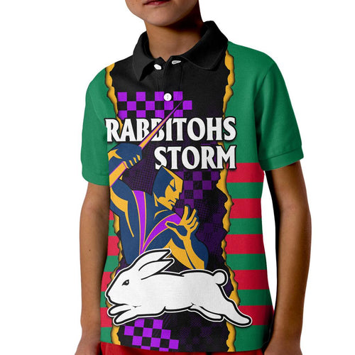 custom-text-and-number-nrl-combine-rabbitohs-and-storm-kid-polo-shirt