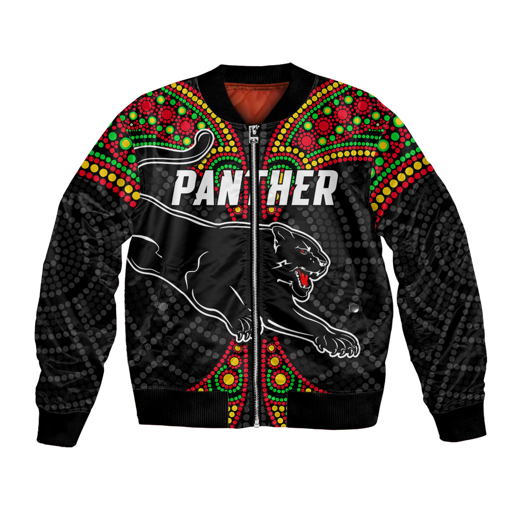 custom-text-and-number-panthers-liquorice-allsorts-rugby-aboriginal-bomber-jacket