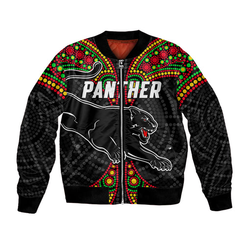 custom-text-and-number-panthers-liquorice-allsorts-rugby-aboriginal-bomber-jacket
