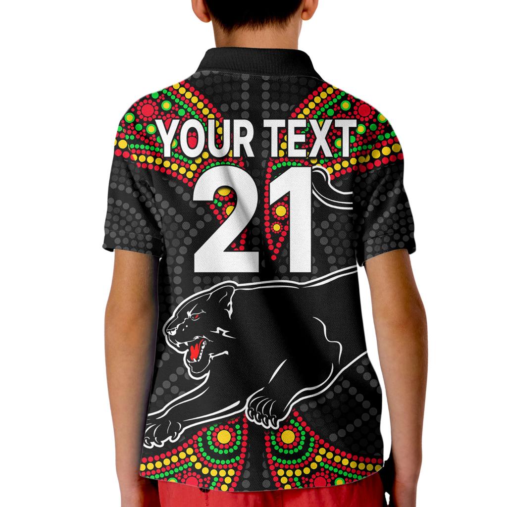 custom-text-and-number-panthers-liquorice-allsorts-rugby-aboriginal-kid-polo-shirt
