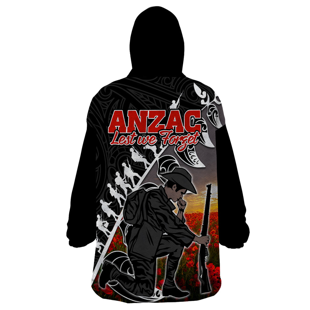 aotearoa-anzac-day-wearable-blanket-hoodie-maori-fern-with-poppy-vibe