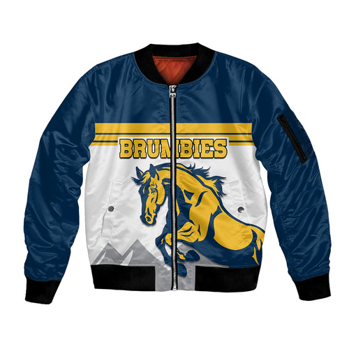 custom-text-and-number-brumbies-rugby-union-sleeve-zip-bomber-jacket-australia-silhouettes-of-horses