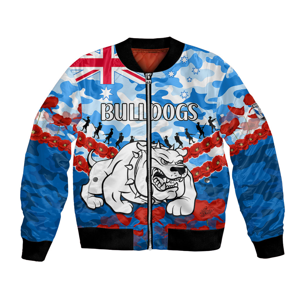 custom-text-and-number-bulldogs-rugby-anzac-bomber-jacket-lest-we-forget