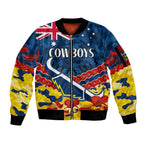 custom-text-and-number-cowboys-rugby-anzac-sleeve-zip-bomber-jacket-lest-we-forget
