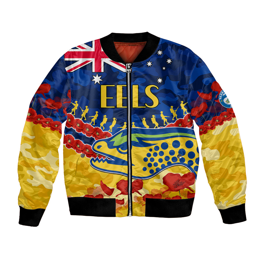custom-text-and-number-eels-rugby-anzac-bomber-jacket-lest-we-forget