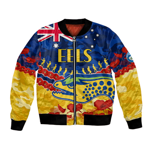 custom-text-and-number-eels-rugby-anzac-bomber-jacket-lest-we-forget