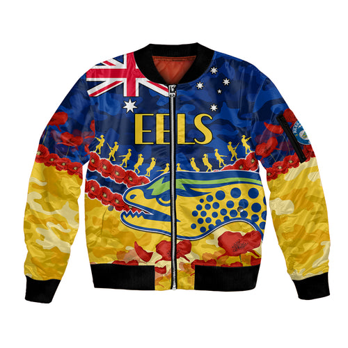 custom-text-and-number-eels-rugby-anzac-sleeve-zip-bomber-jacket-lest-we-forget