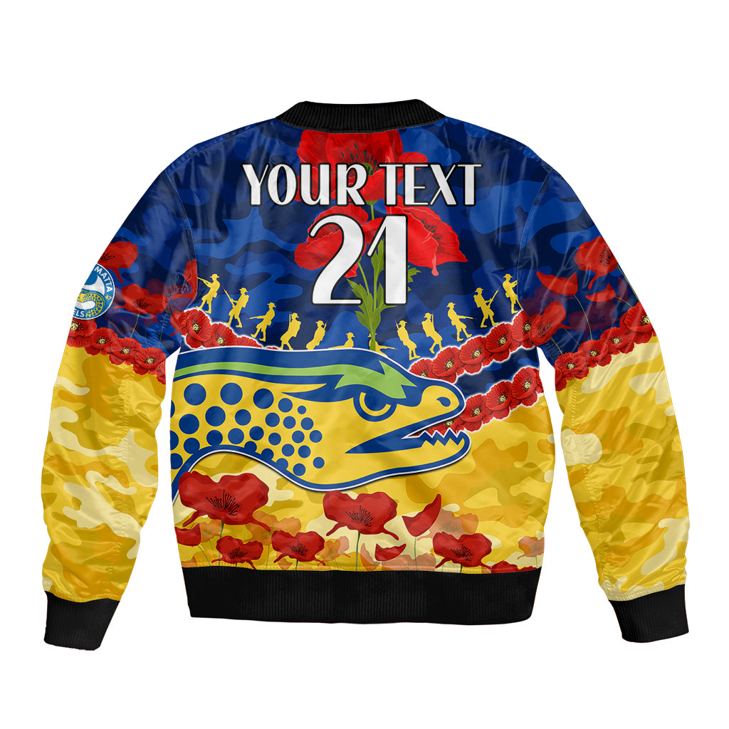 custom-text-and-number-eels-rugby-anzac-sleeve-zip-bomber-jacket-lest-we-forget