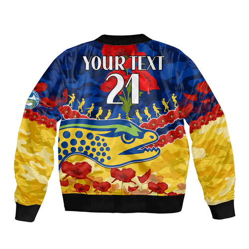 custom-text-and-number-eels-rugby-anzac-sleeve-zip-bomber-jacket-lest-we-forget