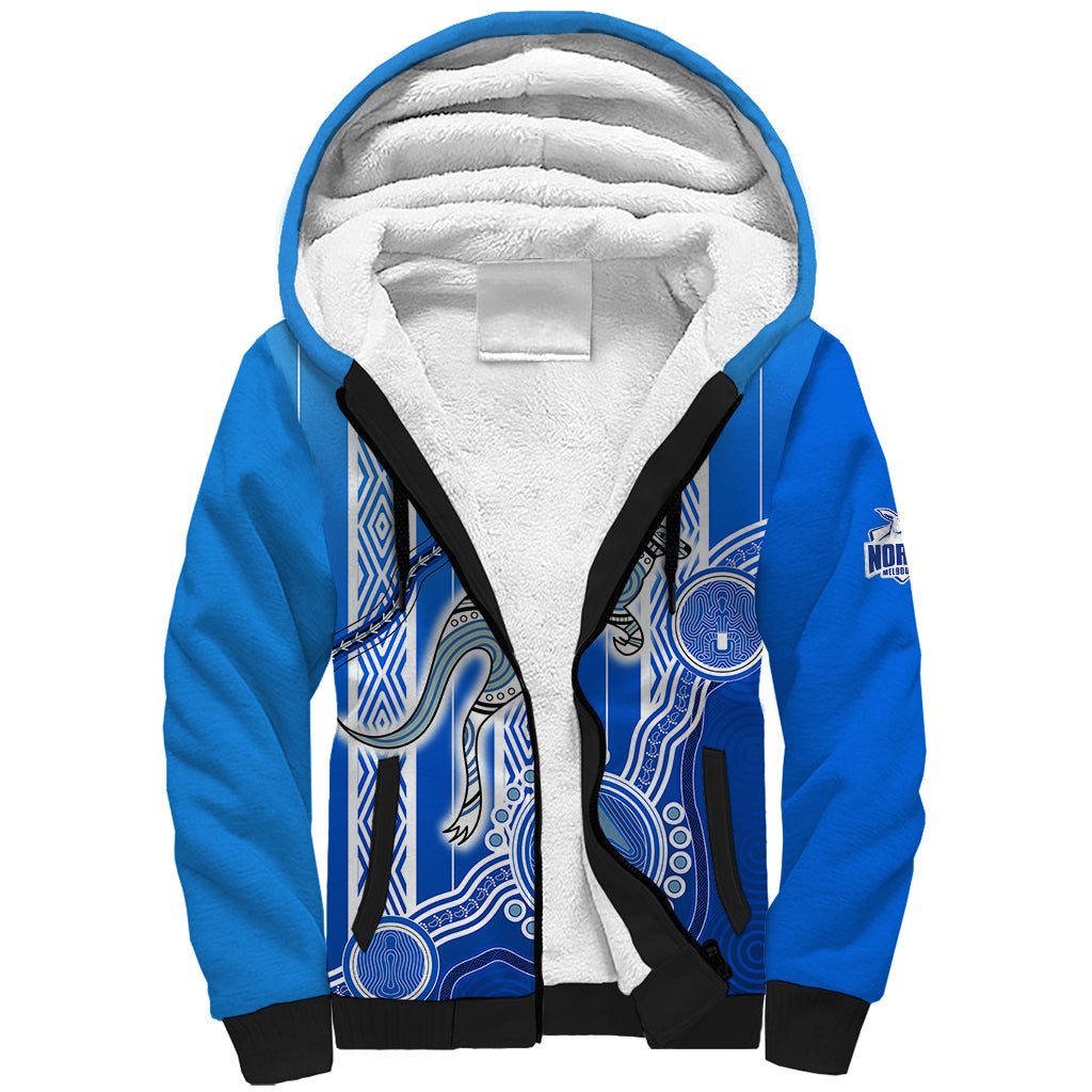 custom-text-and-number-kangaroos-indigenous-sherpa-hoodie-north-melbourne-football