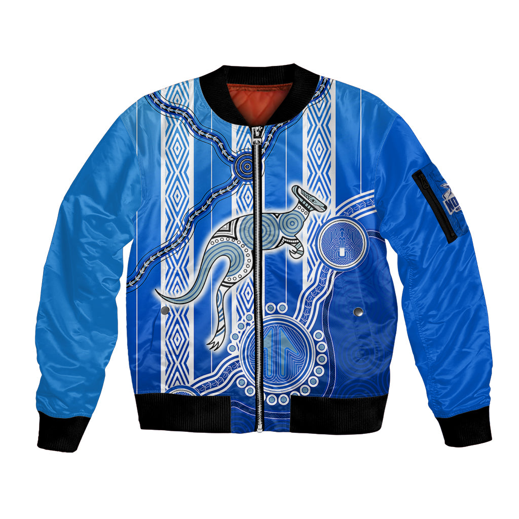 custom-text-and-number-kangaroos-indigenous-sleeve-zip-bomber-jacket-north-melbourne-football