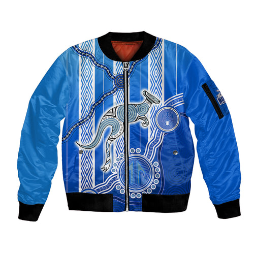 custom-text-and-number-kangaroos-indigenous-sleeve-zip-bomber-jacket-north-melbourne-football