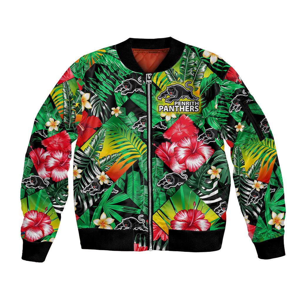 panthers-rugby-sleeve-zip-bomber-jacket-fashion-tropical-jungle-flowers