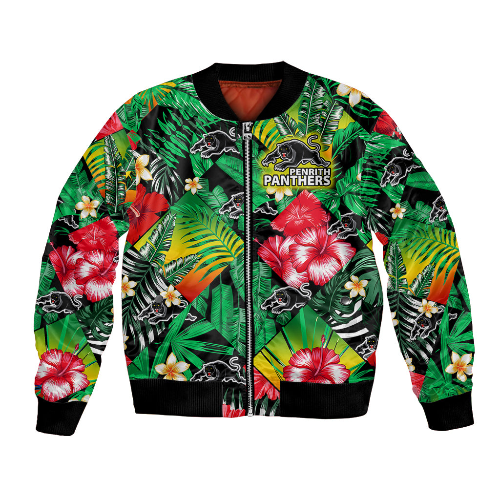 custom-personalised-panthers-rugby-bomber-jacket-fashion-tropical-jungle-flowers