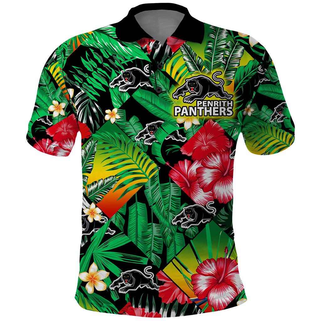 custom-personalised-panthers-rugby-polo-shirt-fashion-tropical-jungle-flowers