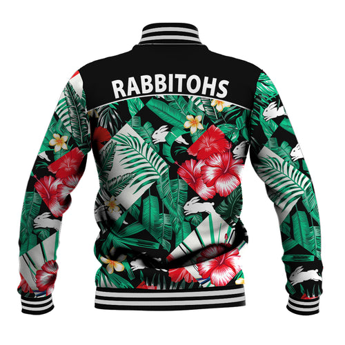 rabbitohs-rugby-baseball-jacket-fashion-tropical-jungle-flowers