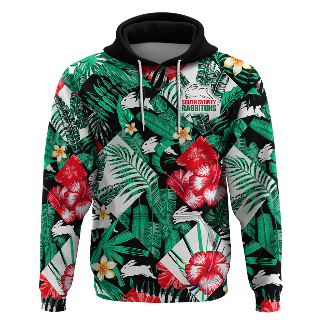 rabbitohs-rugby-hoodie-fashion-tropical-jungle-flowers
