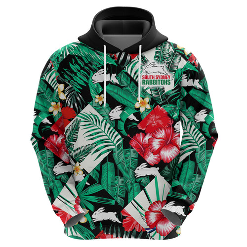 rabbitohs-rugby-hoodie-fashion-tropical-jungle-flowers