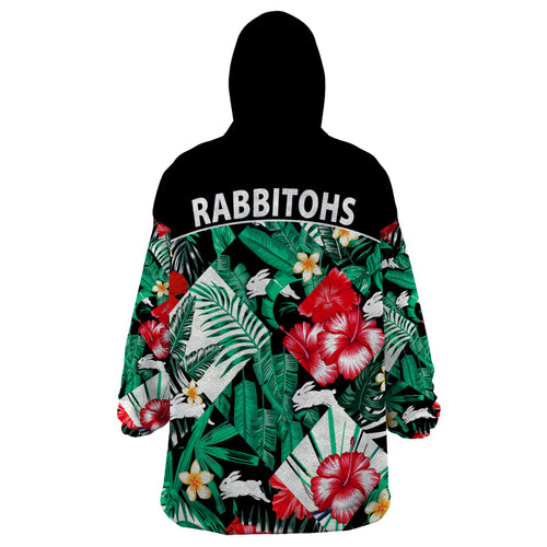 rabbitohs-rugby-wearable-blanket-hoodie-fashion-tropical-jungle-flowers