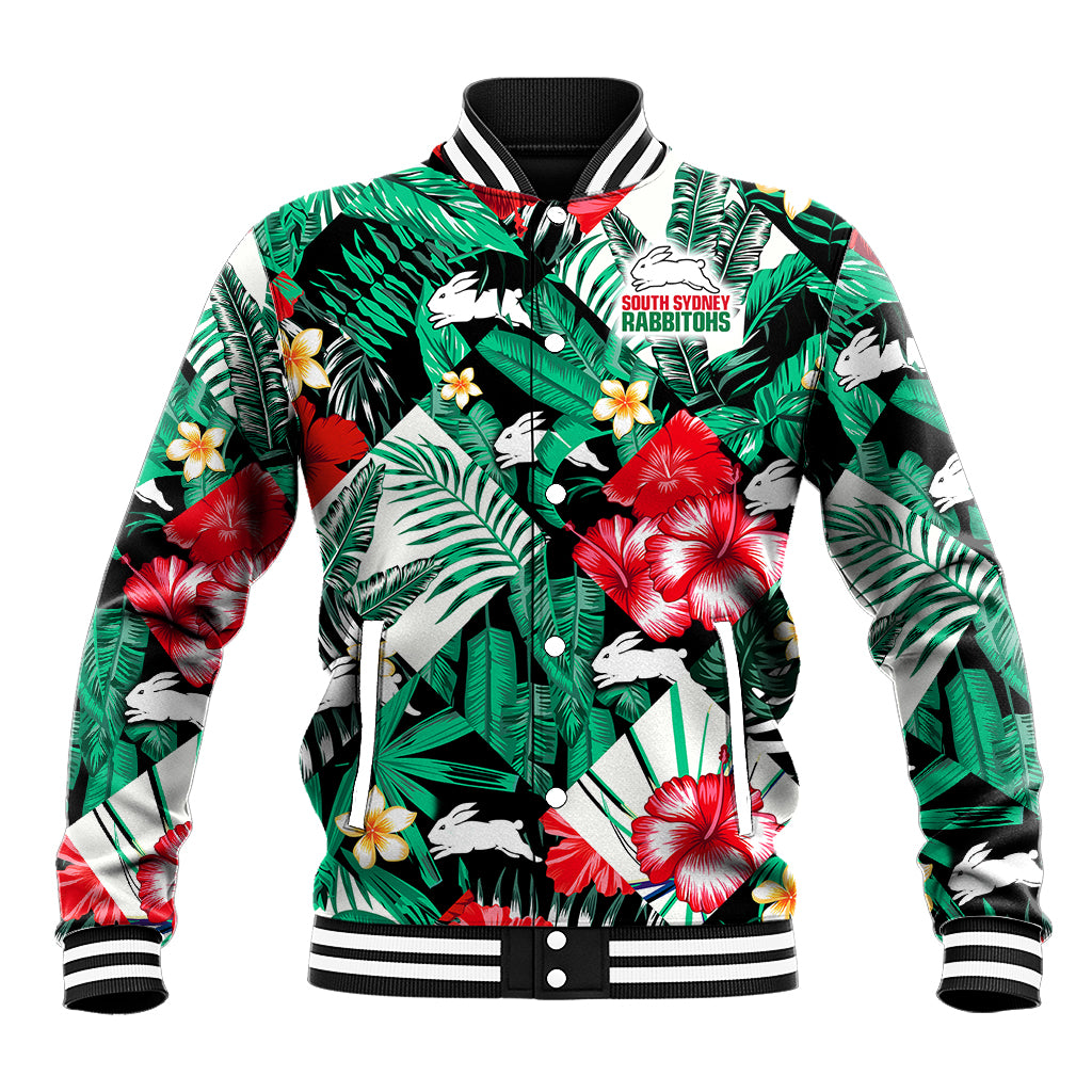 custom-personalised-rabbitohs-rugby-baseball-jacket-fashion-tropical-jungle-flowers