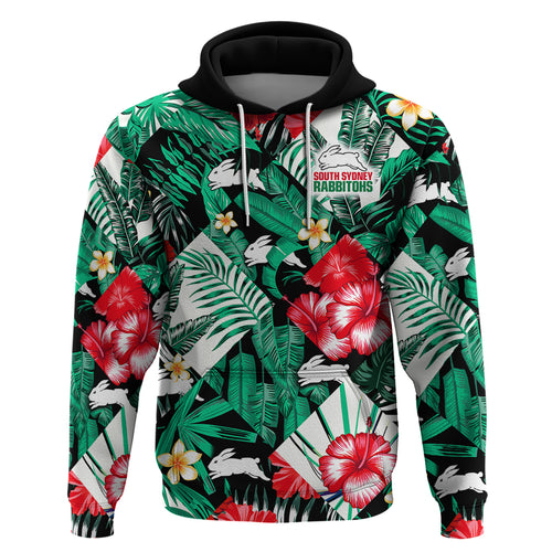 custom-personalised-rabbitohs-rugby-hoodie-fashion-tropical-jungle-flowers