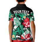custom-personalised-rabbitohs-rugby-kid-polo-shirt-fashion-tropical-jungle-flowers