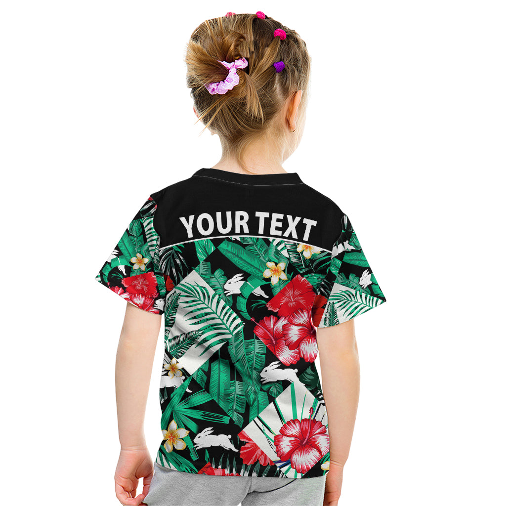 custom-personalised-rabbitohs-rugby-kid-t-shirt-fashion-tropical-jungle-flowers