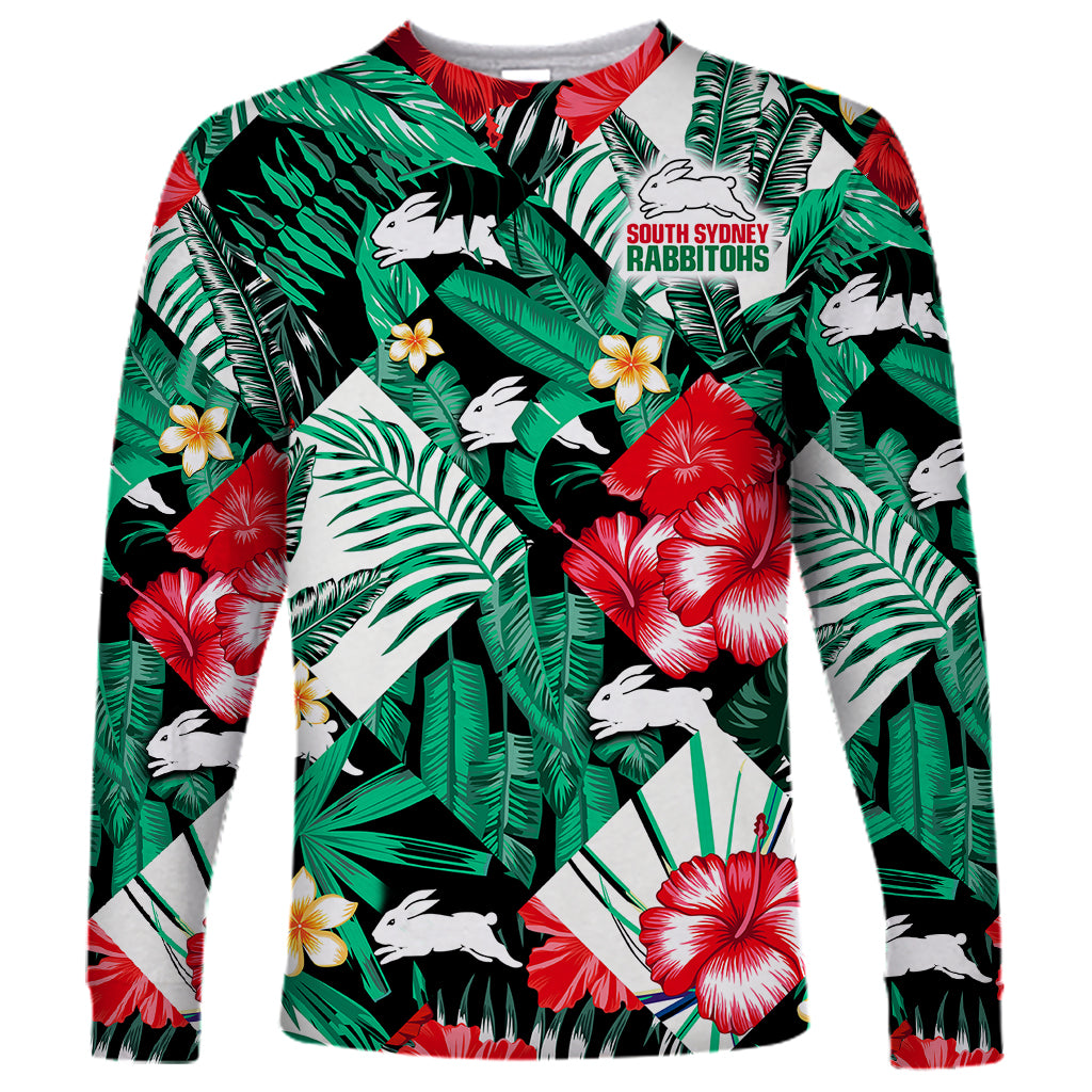 custom-personalised-rabbitohs-rugby-long-sleeve-shirt-fashion-tropical-jungle-flowers