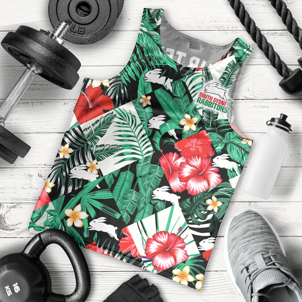custom-personalised-rabbitohs-rugby-men-tank-top-fashion-tropical-jungle-flowers