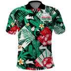 custom-personalised-rabbitohs-rugby-polo-shirt-fashion-tropical-jungle-flowers