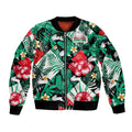 custom-personalised-rabbitohs-rugby-sleeve-zip-bomber-jacket-fashion-tropical-jungle-flowers