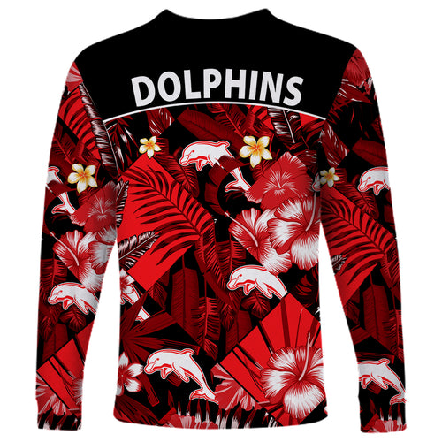 dolphins-rugby-long-sleeve-shirt-fashion-tropical-jungle-flowers