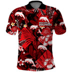 dolphins-rugby-polo-shirt-fashion-tropical-jungle-flowers
