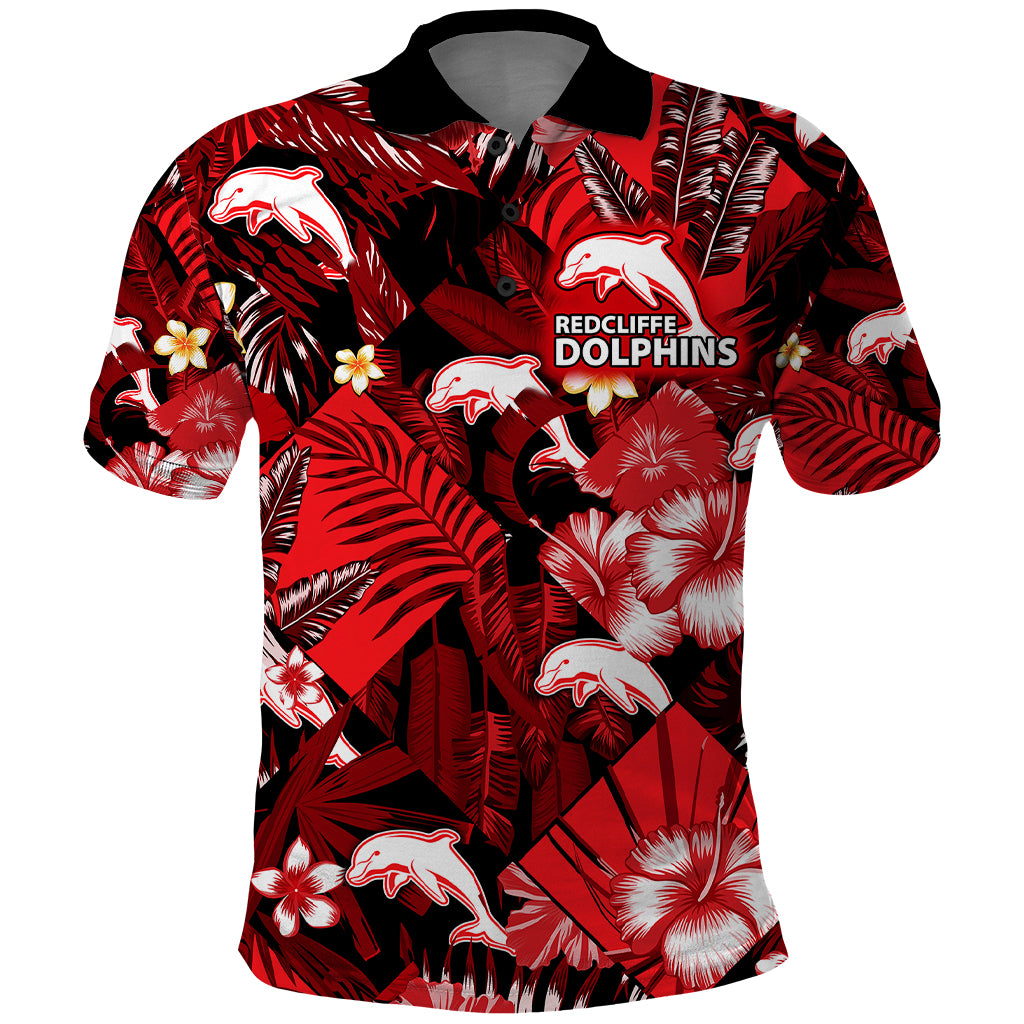 dolphins-rugby-polo-shirt-fashion-tropical-jungle-flowers