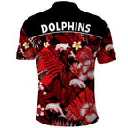 dolphins-rugby-polo-shirt-fashion-tropical-jungle-flowers