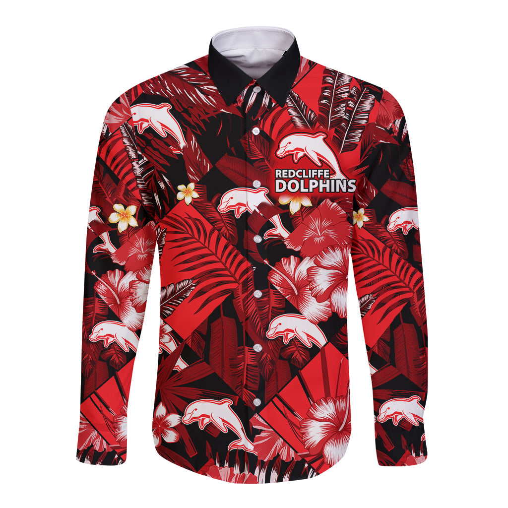 custom-personalised-dolphins-rugby-long-sleeve-button-shirt-fashion-tropical-jungle-flowers