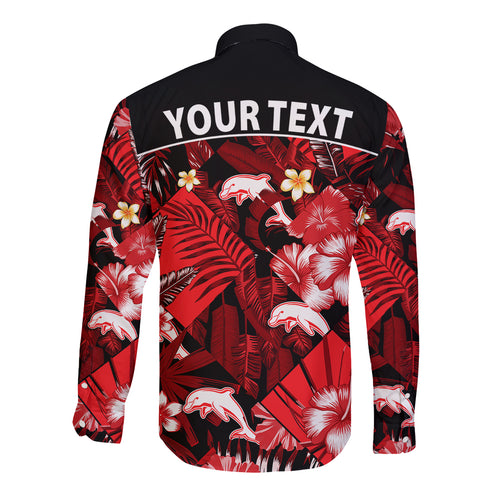 custom-personalised-dolphins-rugby-long-sleeve-button-shirt-fashion-tropical-jungle-flowers